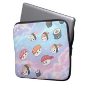 Sushi Flying in Pastel Galaxy Sky Laptopschutzhülle (Vorderseite Links)