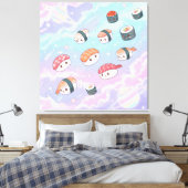 Sushi Flying in Pastel Galaxy Sky Leinwanddruck (Insitu (Schlafzimmer))