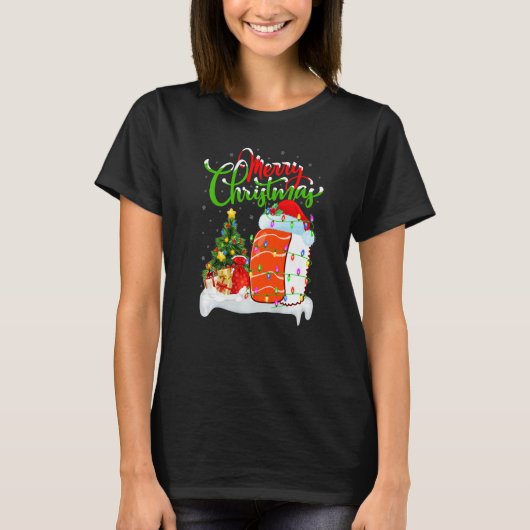 Sushi Food Xmas Decorations Santa Sushi Christmas T-Shirt (Vorderseite)