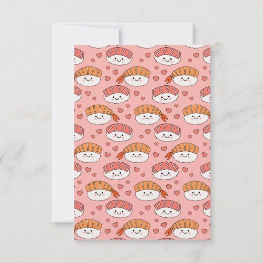 Sushi Freundschaft Kinder Unterricht im Jugendstil Dankeskarte (Rückseite)