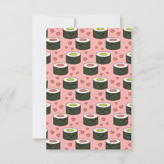 Sushi Freundschaft Kinder Unterricht im Jugendstil Dankeskarte (Rückseite)