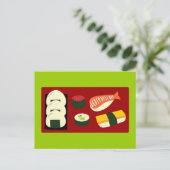 Sushi Fun Postkarte (Stehend Vorderseite)