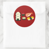 Sushi Fun Runder Aufkleber (Tasche)