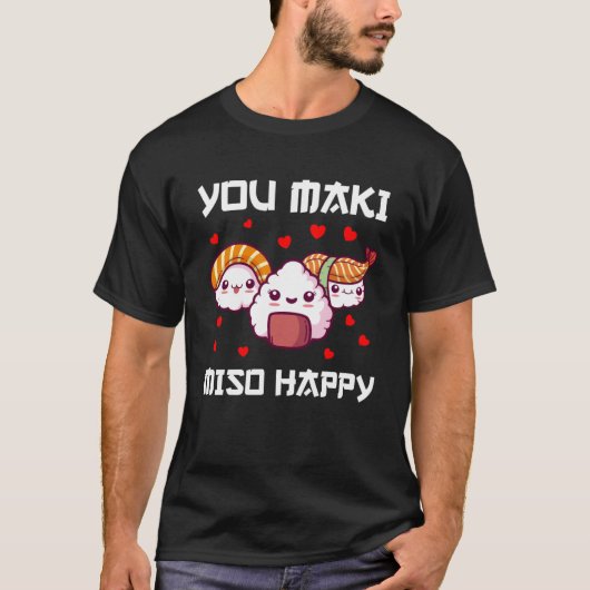 Sushi für Men Miso Maki Japan Wasabi Nigiri Fisch T-Shirt (Vorderseite)