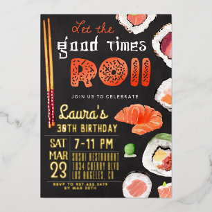 Sushi Geburtstag Folieneinladung