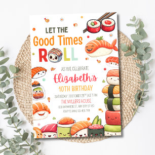 Sushi-Geburtstagseinladung, Geburtstag mit Food-Th Einladung