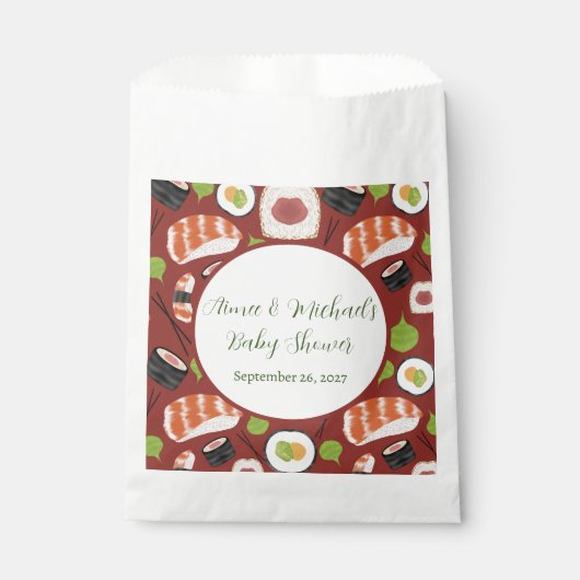 Sushi Gender Neutral Baby Shower Geschenktütchen (Vorderseite)