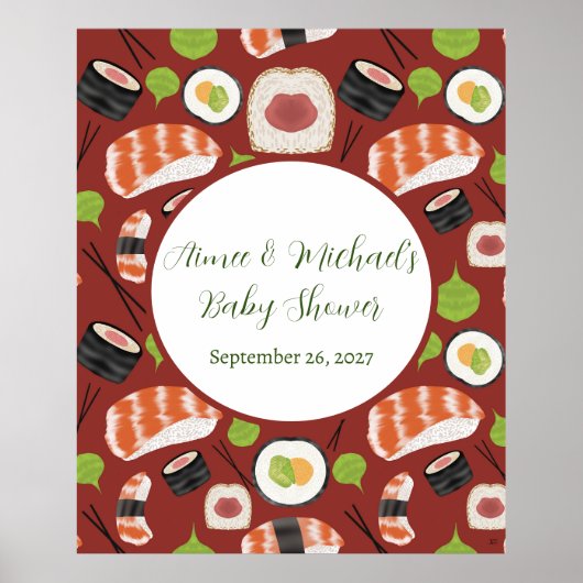 Sushi Gender Neutral Baby Shower Poster (Vorne)