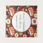 Sushi Gender Neutral Baby Shower Wandteppich (Vorderseite (Horizontal))