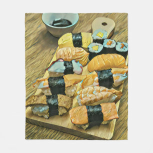 Sushi-Geschenk für Liebhaber von Lebensmitteln Fleecedecke