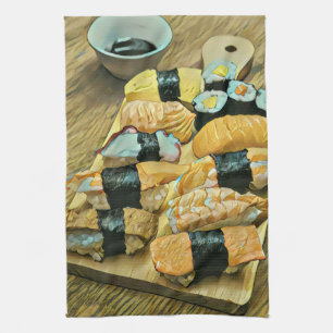 Sushi-Geschenk für Liebhaber von Lebensmitteln Geschirrtuch