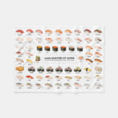 Sushi Guide Blanket – Japanese Food Chart Throw Fleecedecke (Vorderseite (Horizontal))
