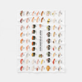 Sushi Guide Blanket – Japanese Food Chart Throw Fleecedecke (Vorderseite)