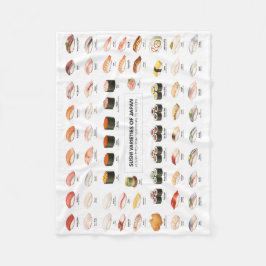 Sushi Guide Blanket – Japanese Food Chart Throw Fleecedecke