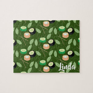 Sushi Gurken Rolls Grünzeug Asiatisches Essen Puzzle