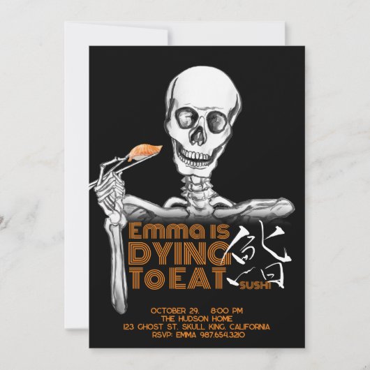 SUSHI Halloween-Party Einladungskarten (Vorderseite)