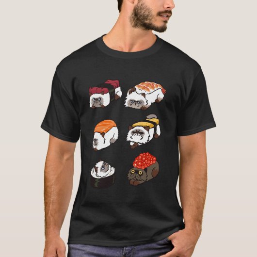 Sushi Himalayan Katze T-Shirt (Vorderseite)