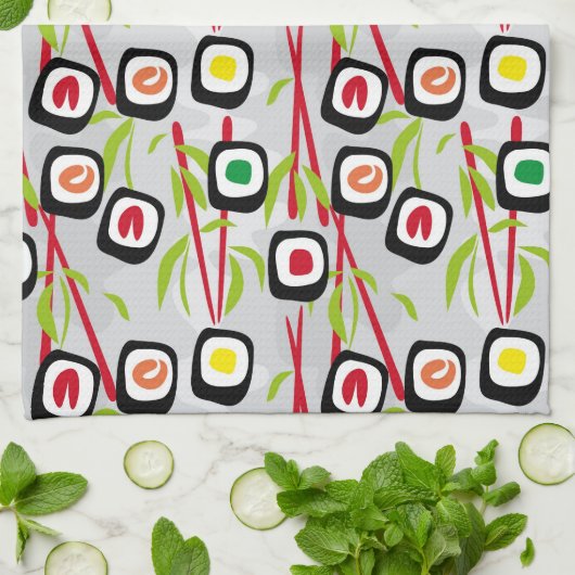 Sushi-Hintergrund Handtuch (Gefaltet)