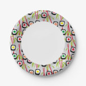 Sushi-Hintergrund Pappteller (Vorderseite)