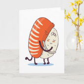 Sushi Hug Niedlich Kawaii Japanisch Karte (Gelbe Blume)