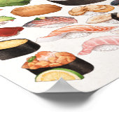 Sushi - Illustration der japanischen Lebensmittelh Poster (Ecke)