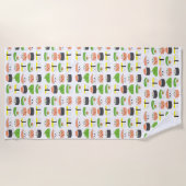 Sushi Illustration Kawaii Stil niedlich und lustig Strandtuch (Vorderseite)