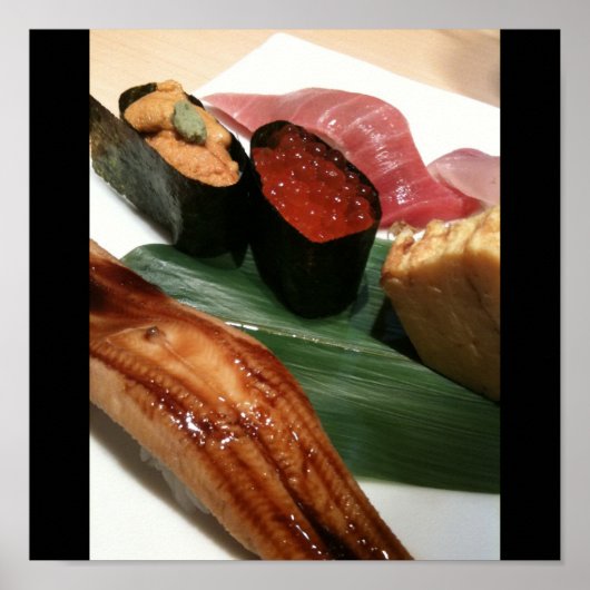 Sushi in Japan, Japanese Cuisine Poster (Vorne)
