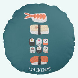 Sushi-Individuelle Name Rundes Kissen