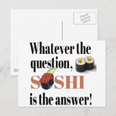 Sushi ist die Antwort Postkarte (Vorne/Hinten)