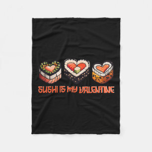 Sushi ist mein Niedliches Retroherz in Valentine Fleecedecke