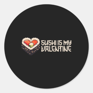 Sushi ist mein Niedliches Retroherz in Valentine Runder Aufkleber