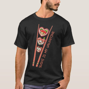 Sushi ist mein Niedliches Retroherz in Valentine T-Shirt