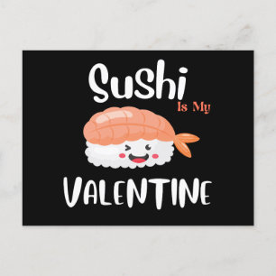 Sushi ist mein Valentine Postkarte