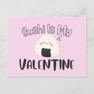 Sushi ist mein Valentine Postkarte