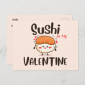 Sushi ist mein Valentine Postkarte (Vorne/Hinten)