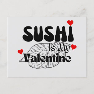 Sushi ist mein Valentine Postkarte