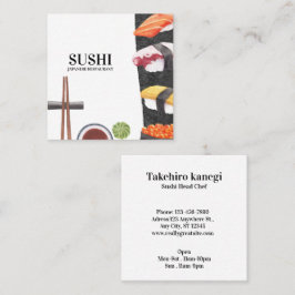 Sushi Japanese Food Business Card Quadratische Visitenkarte