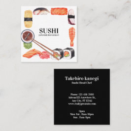 Sushi Japanese Food Business Card Quadratische Visitenkarte