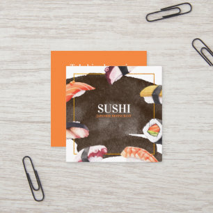 Sushi Japanese Food Business Card Quadratische Visitenkarte