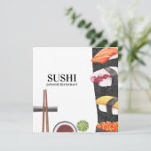 Sushi Japanese Food Menu Menükarte (Stehend Vorderseite)