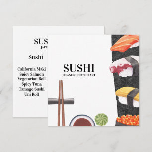 Sushi Japanese Food Menu Menükarte