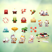 Sushi Japanese Food Restaurant Business Fensteraufkleber (Blatt 3)