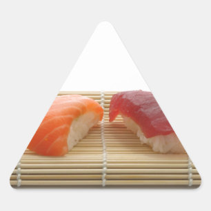 Sushi Japanisch Köstliches asiatisches Food Yummy Dreieckiger Aufkleber