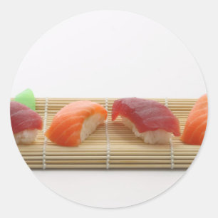 Sushi Japanisch Lecker Asiatisches Essen Lecker Runder Aufkleber