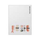 Sushi japanische Küche Art Personalisiert Notizblock (Rotiert)