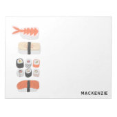Sushi japanische Küche Art Personalisiert Notizblock (Vorderseite)