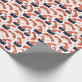 Sushi japanische Küche Nahtloses Muster Geschenkpapier (Ecke)