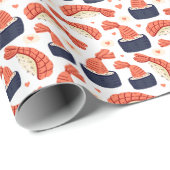 Sushi japanische Küche Nahtloses Muster Geschenkpapier (Rolleneckpunkt)