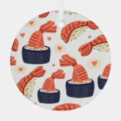 Sushi japanische Küche Nahtloses Muster Ornament Aus Glas (Rückseite)