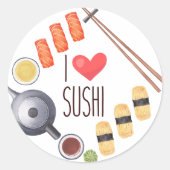 Sushi japanisches Essen Runder Aufkleber (Vorderseite)
